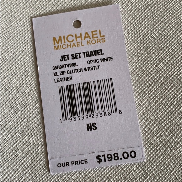 Michael Kors Leather XL Zip Clutch Wristlet White - Picture 7 of 15